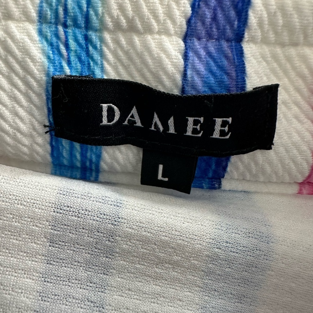 Damee Striped Wired Collar Bright Colors Blazer Jacket Gallery Art To Wear Large - Picture 4 of 8